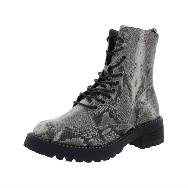 Women'S Conquest Combat Boot - White/Black Snake