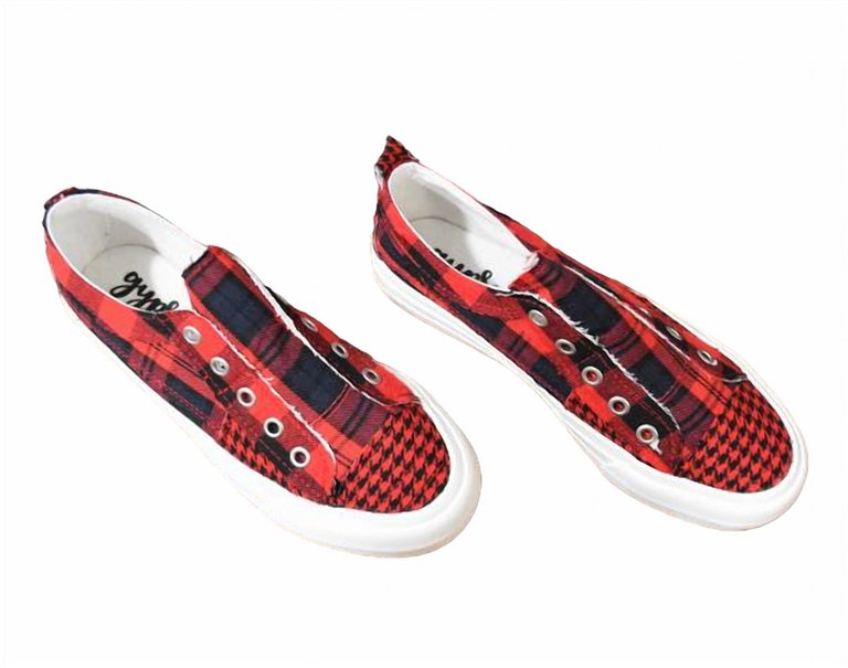 Women's Gypsy Jazz Fashion Sneakers In Red/ Black Mix