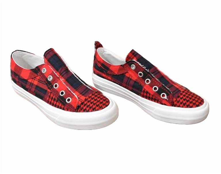 Women's Gypsy Jazz Fashion Sneakers In Red/ Black Mix - Red/ Black Mix