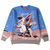 Beach Race Jacquard Crewneck Sweatshirt - Blue