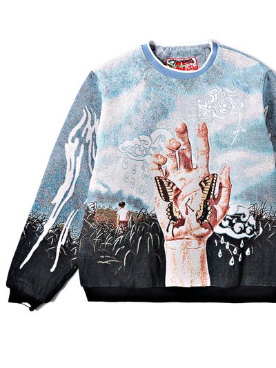 VERYRARE Crucified//Butterfly Jacquard Crewneck Sweatshirt product