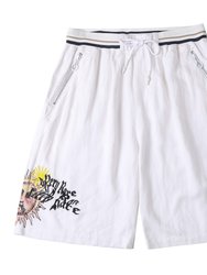 Solar Flare Linen Shorts - White