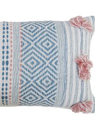 14" x 24" Striped Throw Pillow With Braid And Tassels