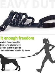 5 Ft Dog Leash Set Of 2 (Black, Blue)