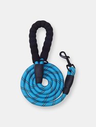5 Ft Thick Highly Reflective Dog Leash- Blue