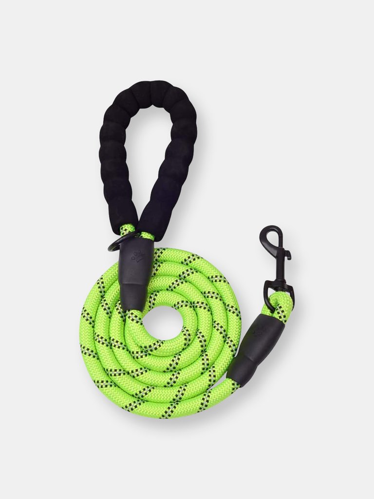5 Ft Thick Highly Reflective Dog Leash-Green