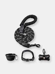 6 Ft Thick Highly Reflective Dog Leash- Black