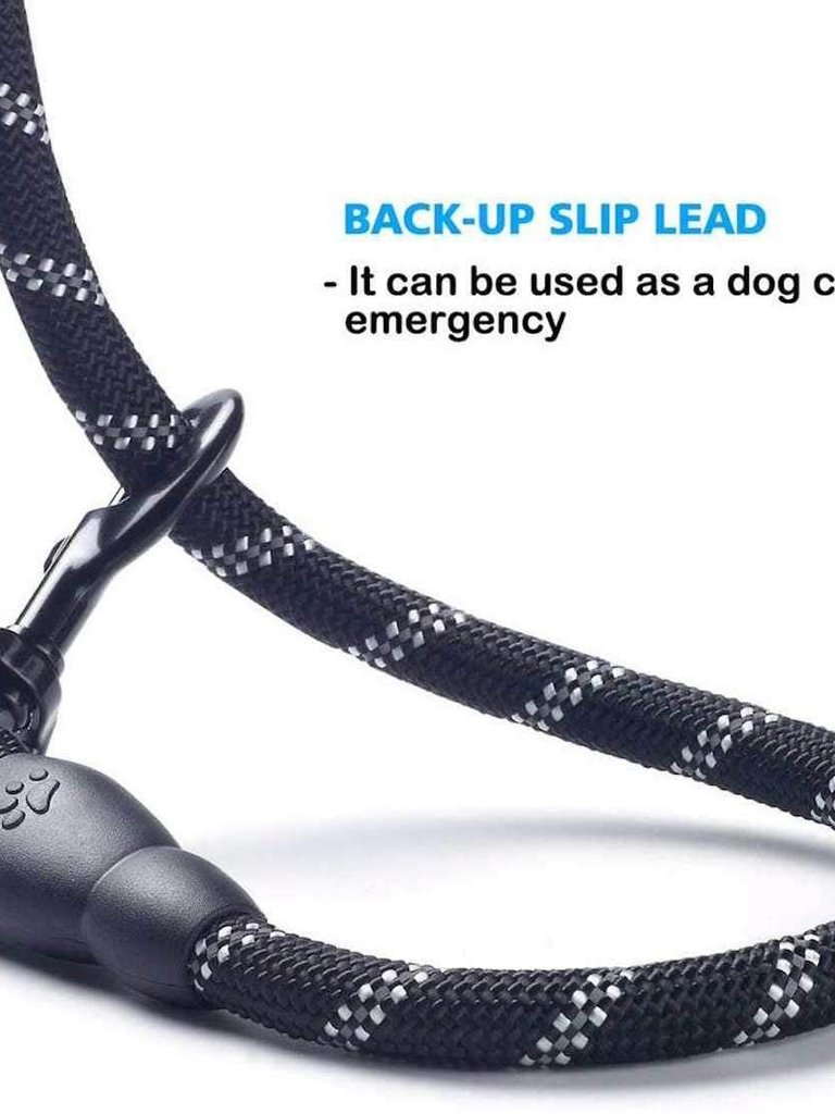 6 Ft Thick Highly Reflective Dog Leash- Black