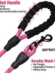 6 Ft Thick Highly Reflective Dog Leash-Pink