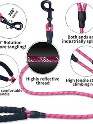 6 Ft Thick Highly Reflective Dog Leash-Pink