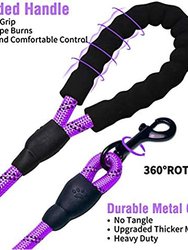 6 Ft Thick Highly Reflective Dog Leash-Purple