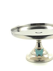 Cake Stand with Turquoise Butterfly (10" Cake Holder)