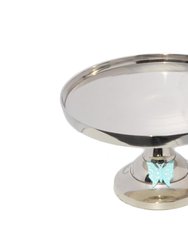 Cake Stand with Turquoise Butterfly (10" Cake Holder)