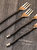 Cocktail Forks Set Of 6 (Black Twisted Handle)