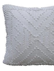 Decorative 18"x18" Outdoor Pillow For Couch - White