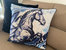 Embroidered 18"x18" Blue Decorative Pillow, Horse