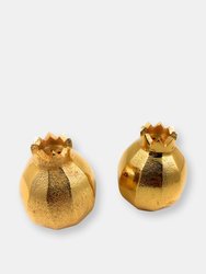 Pomegranate Salt And Pepper Shakers (Golden)