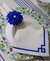Table Cloth Napkins With Blue Embroiderey, Set Of 4