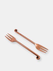 Vibhsa Copper Finish Appetizer Forks Set Of 6