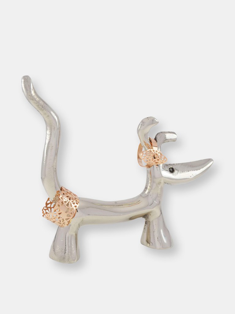 Vibhsa Dog Ring Holder (Silver Finish)