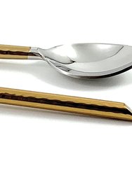 Vibhsa Golden Silverware Teaspoons/Dessert Spoons Set of 6