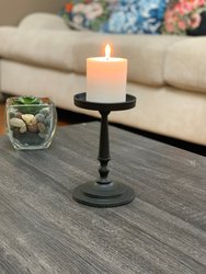 Vibhsa Pillar Candle Holder - Matte Black (7"H)