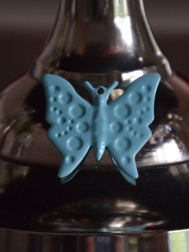 White Cake Stand with Turquoise Butterfly (10" Cake Holder)
