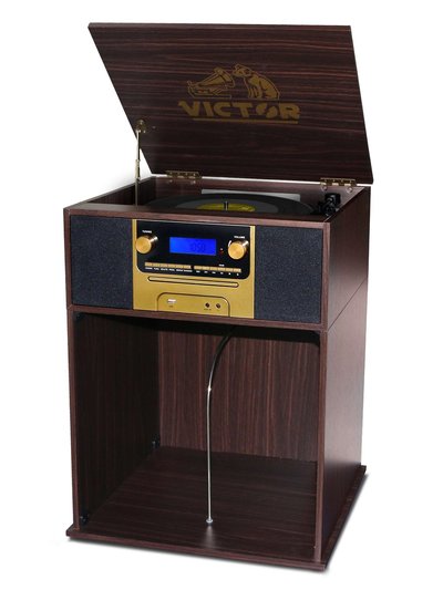 Victor Audio Boyleston 7-in-1 3-Speed Turntable Music Center with Album Storage product