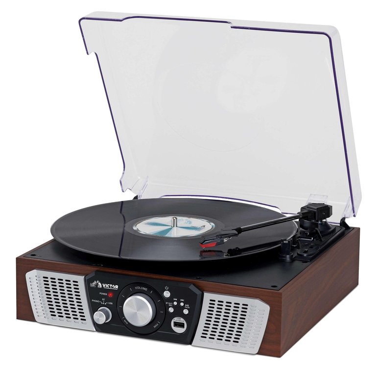 Lakeshore 5-in-1 Hybrid Bluetooth Turntable System - Espresso