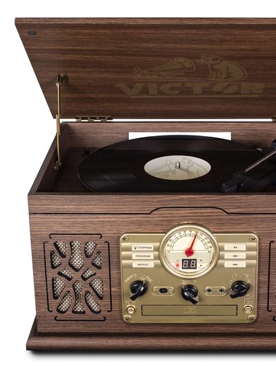 Victor Audio State 7-In-1 Wood Music Center With 3-Speed Turntable & Dual Bluetooth product