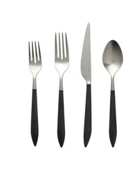 Ares Argento Five-Piece Place Setting Flatware Sets - Black