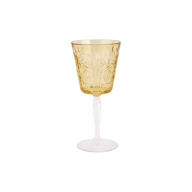 Barocco Wine Glass - Amber