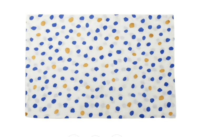 Bohemian Linens Dot Reversible Placemats - Set Of 4 In Blue/gold - Blue/gold