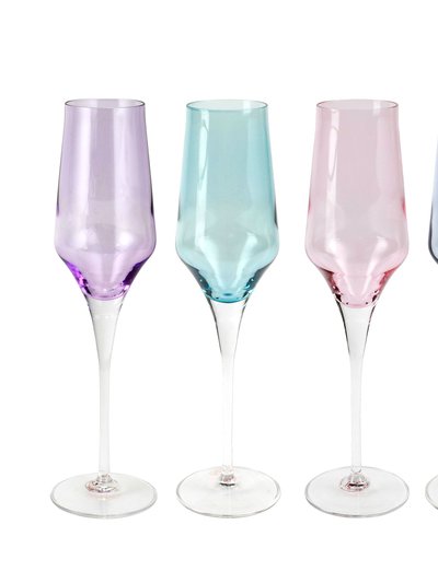 Vietri Contessa Assorted Champagne Glasses - Set Of 4 product