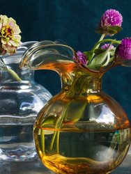 Hibiscus Glass Amber Bud Vase
