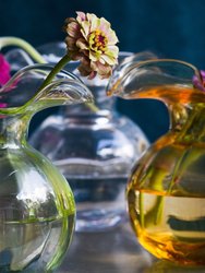 Hibiscus Glass Amber Bud Vase