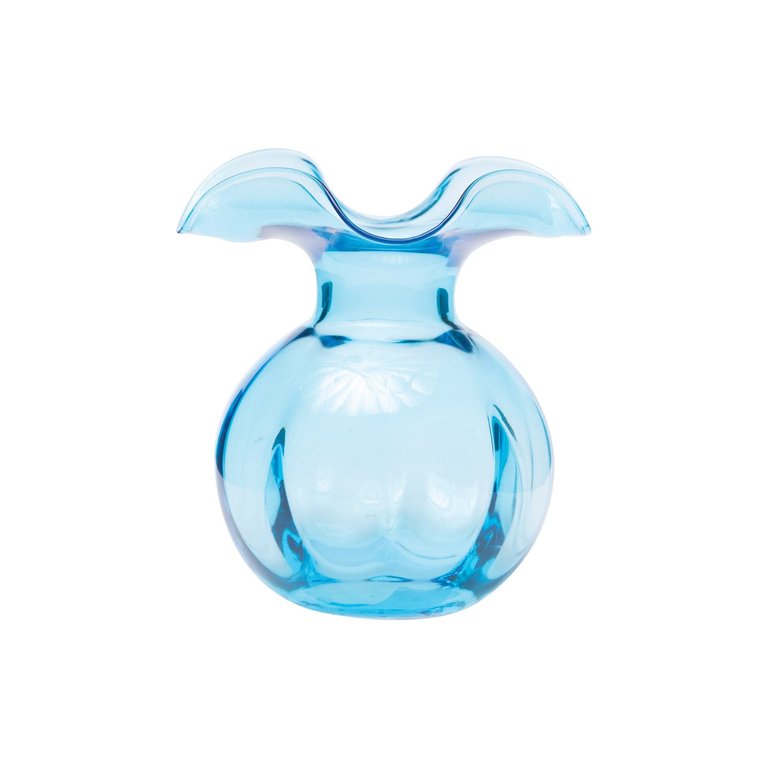 Hibiscus Glass Aqua Bud Vase - Aqua