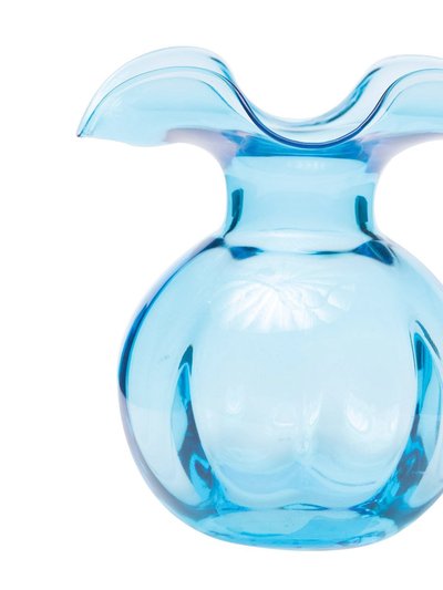 Vietri Hibiscus Glass Aqua Medium Fluted Vase product