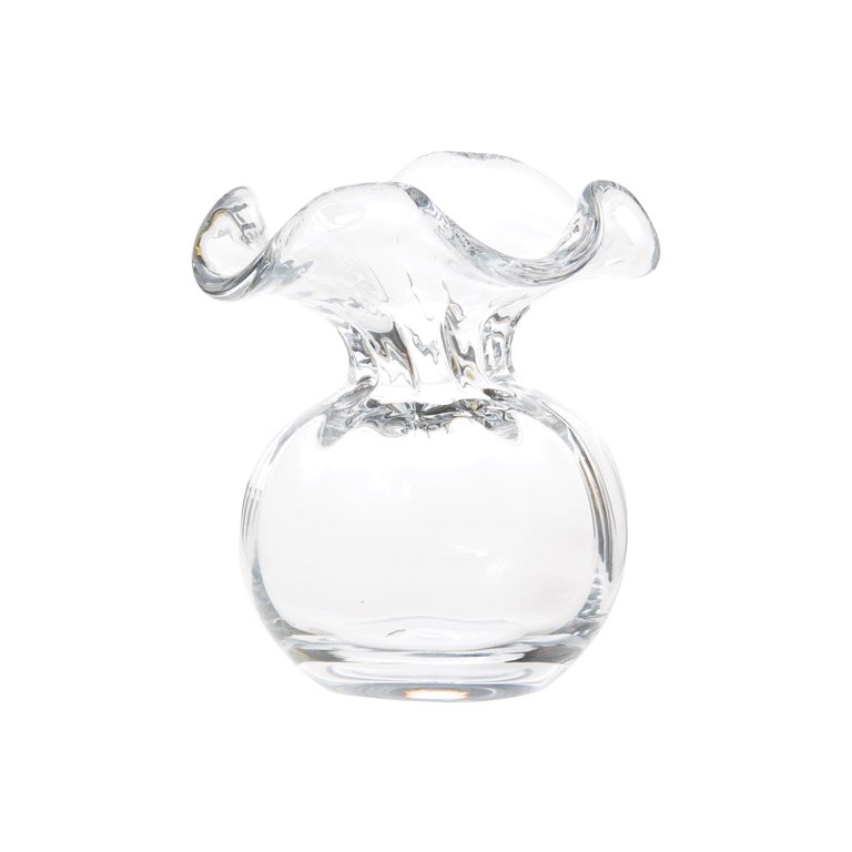 Hibiscus Glass Clear Bud Vase - Clear