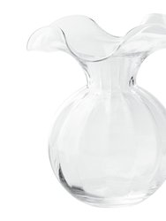 Hibiscus Glass Clear Medium Fluted Vase - Clear