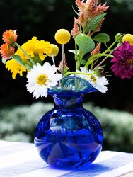 Hibiscus Glass Cobalt Bud Vase