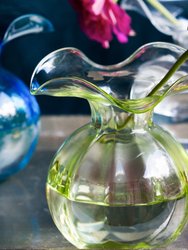 Hibiscus Glass Green Bud Vase