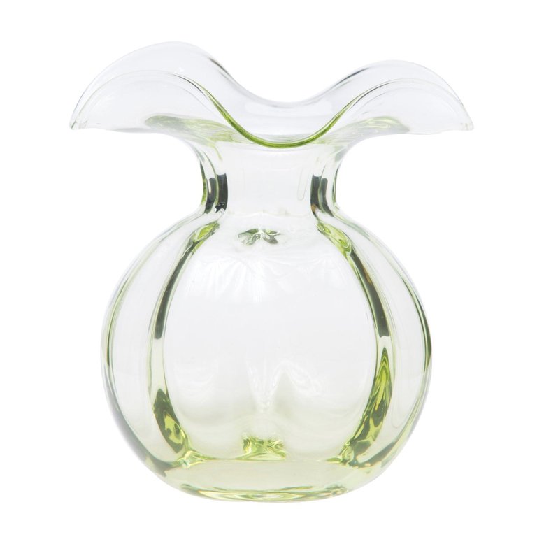 Hibiscus Glass Green Medium Fluted Vase