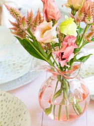 Hibiscus Glass Pink Bud Vase