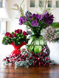 Hibiscus Glass Red Bud Vase