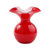 Hibiscus Glass Red Small Fluted Vase - Red