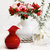 Hibiscus Glass Red Small Fluted Vase