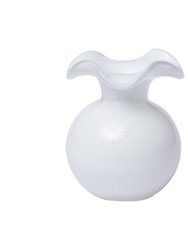 Hibiscus Glass White Bud Vase - White