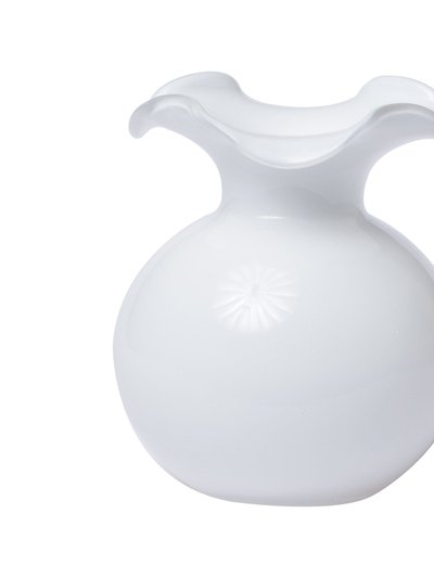 Vietri Hibiscus Glass White Small Fluted Vase product