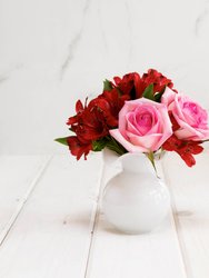 Hibiscus Glass White Small Fluted Vase